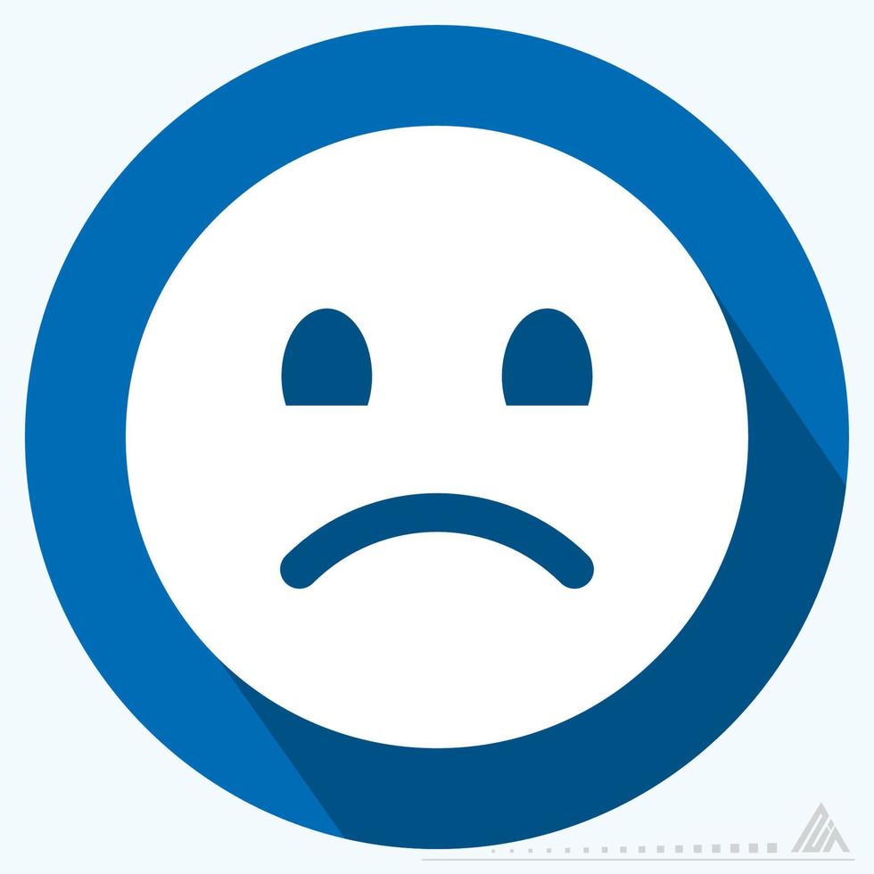 Icon Emoticon Sad 2 - Long Shadow Style vector
