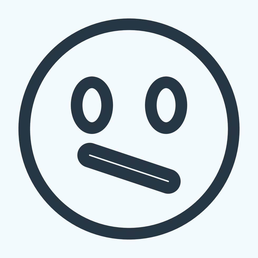 Icon Emoticon Wondering - Line Style vector