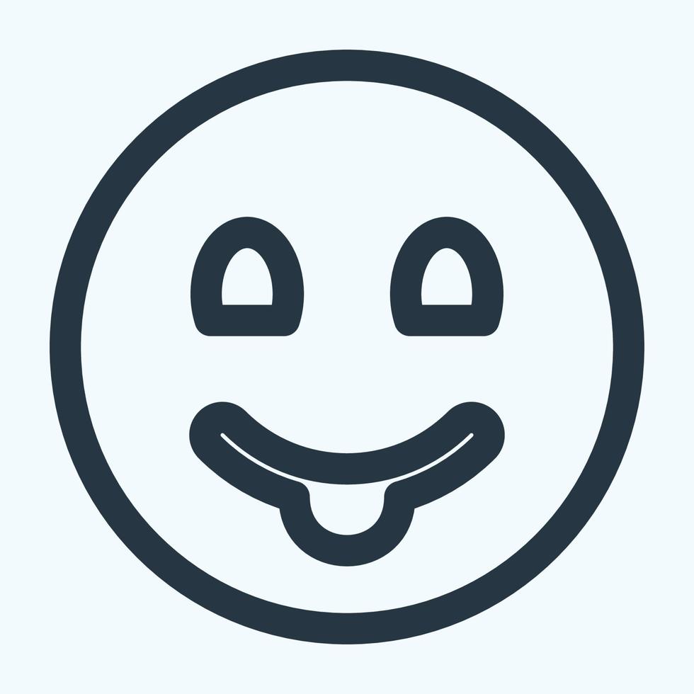 Icon Emoticon Tongue - Line Style vector