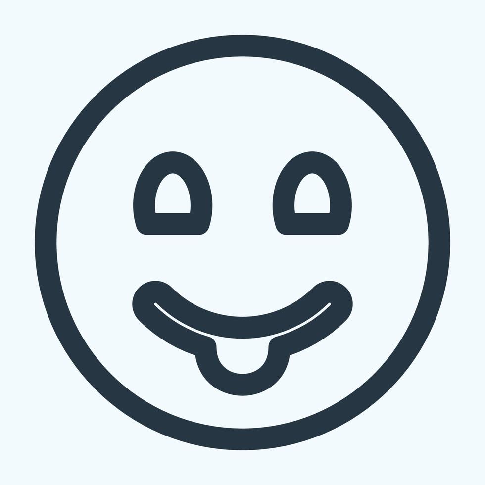 Icon Emoticon Tongue - Line Style vector