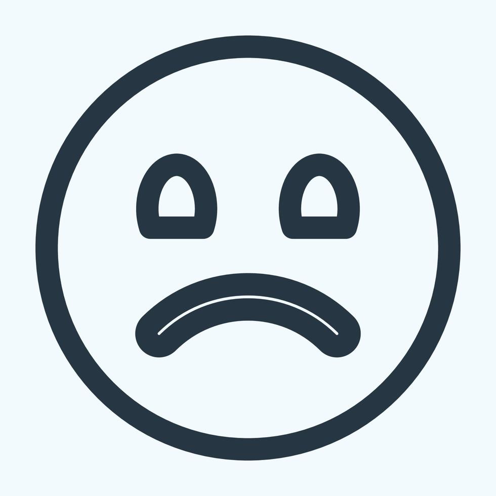 icono emoticon triste 2 - estilo de línea vector