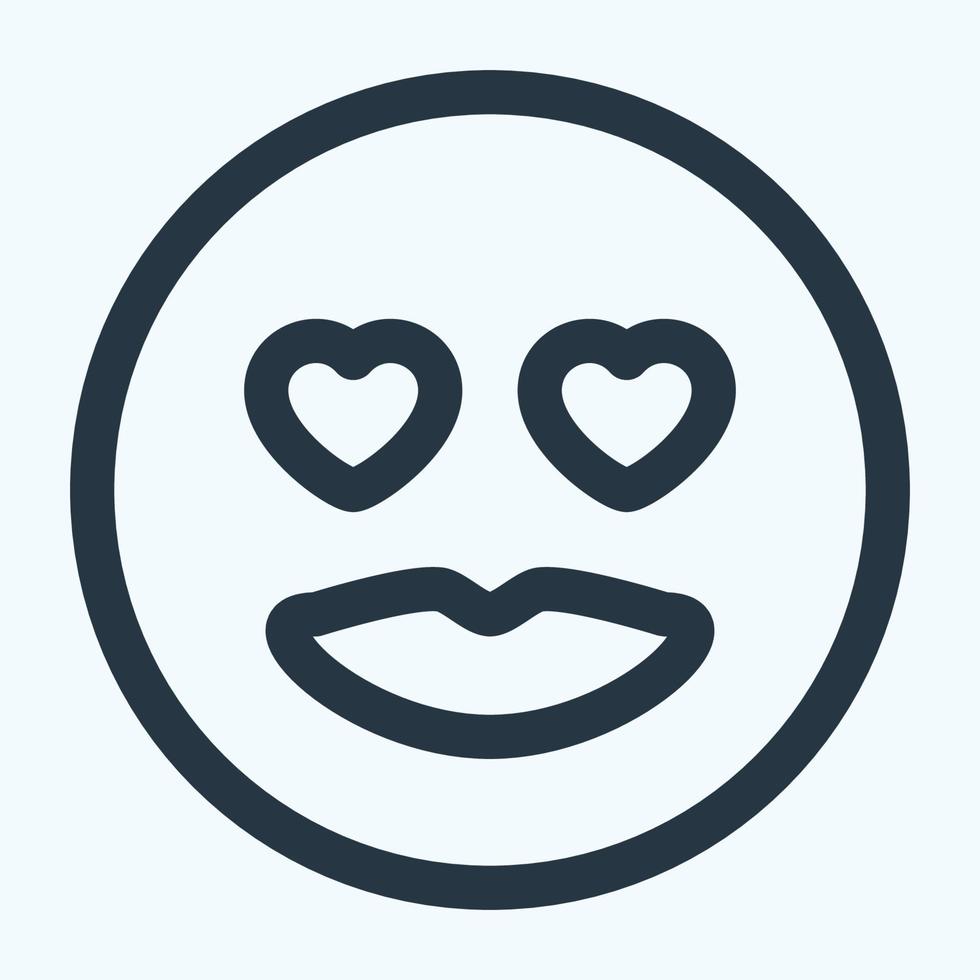 Icon Emoticon Love - Line Style vector