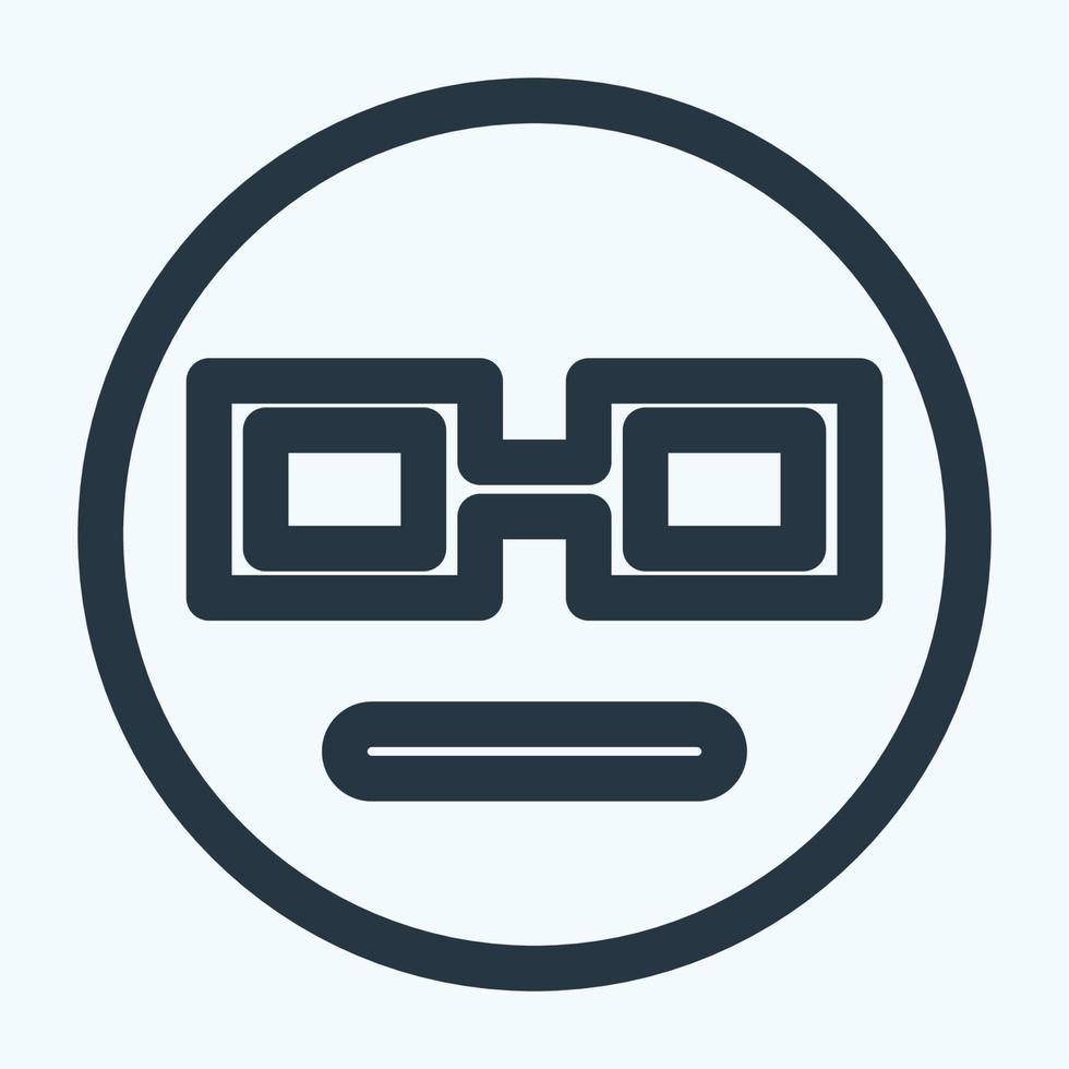 Icon Emoticon Geek - Line Style vector