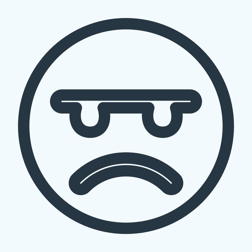 Icon Emoticon Angry - Line Style vector