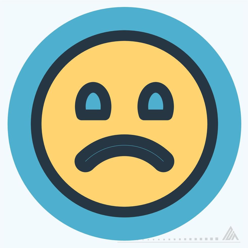 Icon Emoticon Sad 2 - Color Mate Style vector