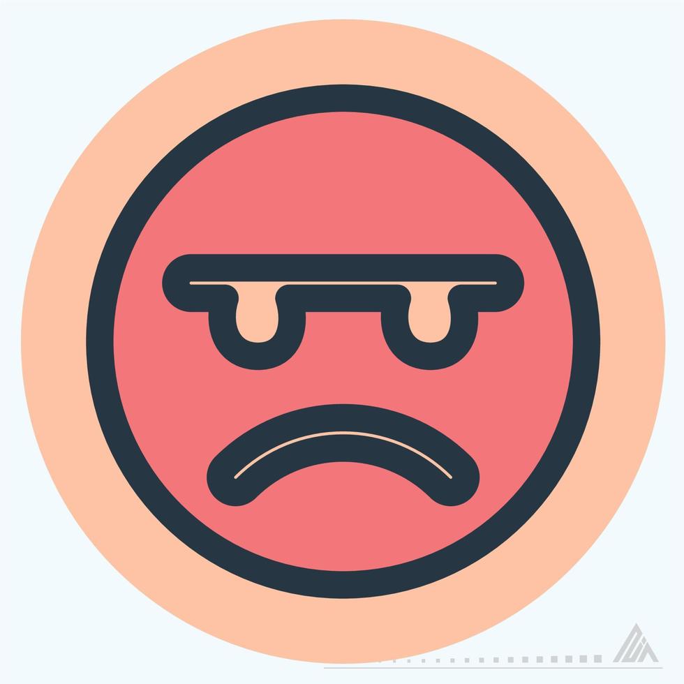 Icon Emoticon Angry - Color Mate Style vector