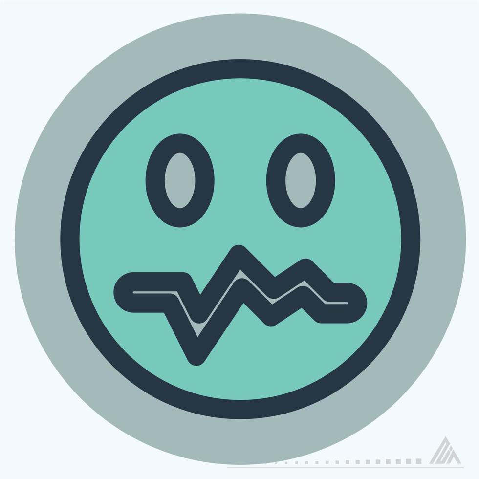 Icon Emoticon Worried - Color Mate Style vector