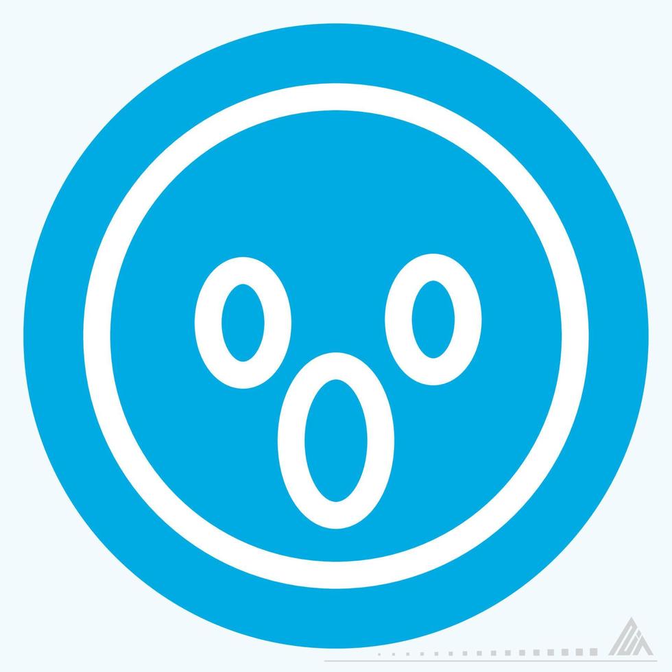 Icon Emoticon Scared - Blue Eyes Style vector
