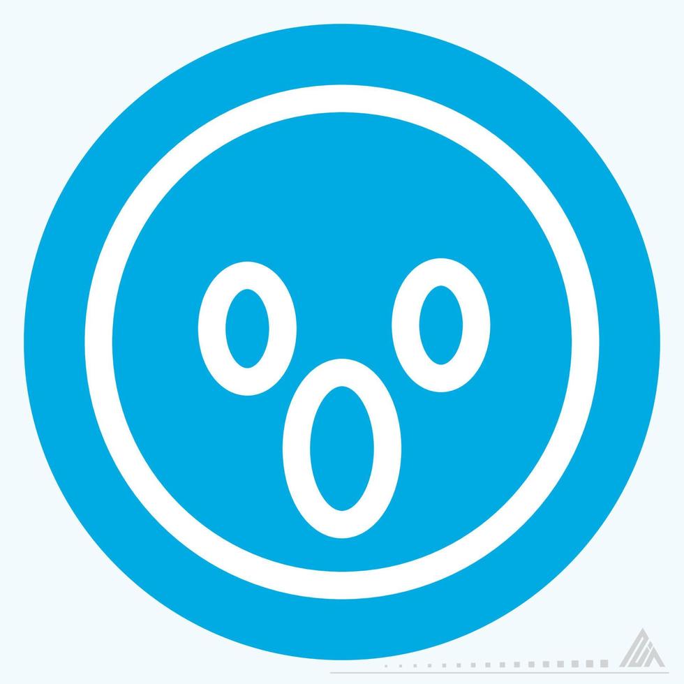 Icon Emoticon Scared - Blue Eyes Style vector