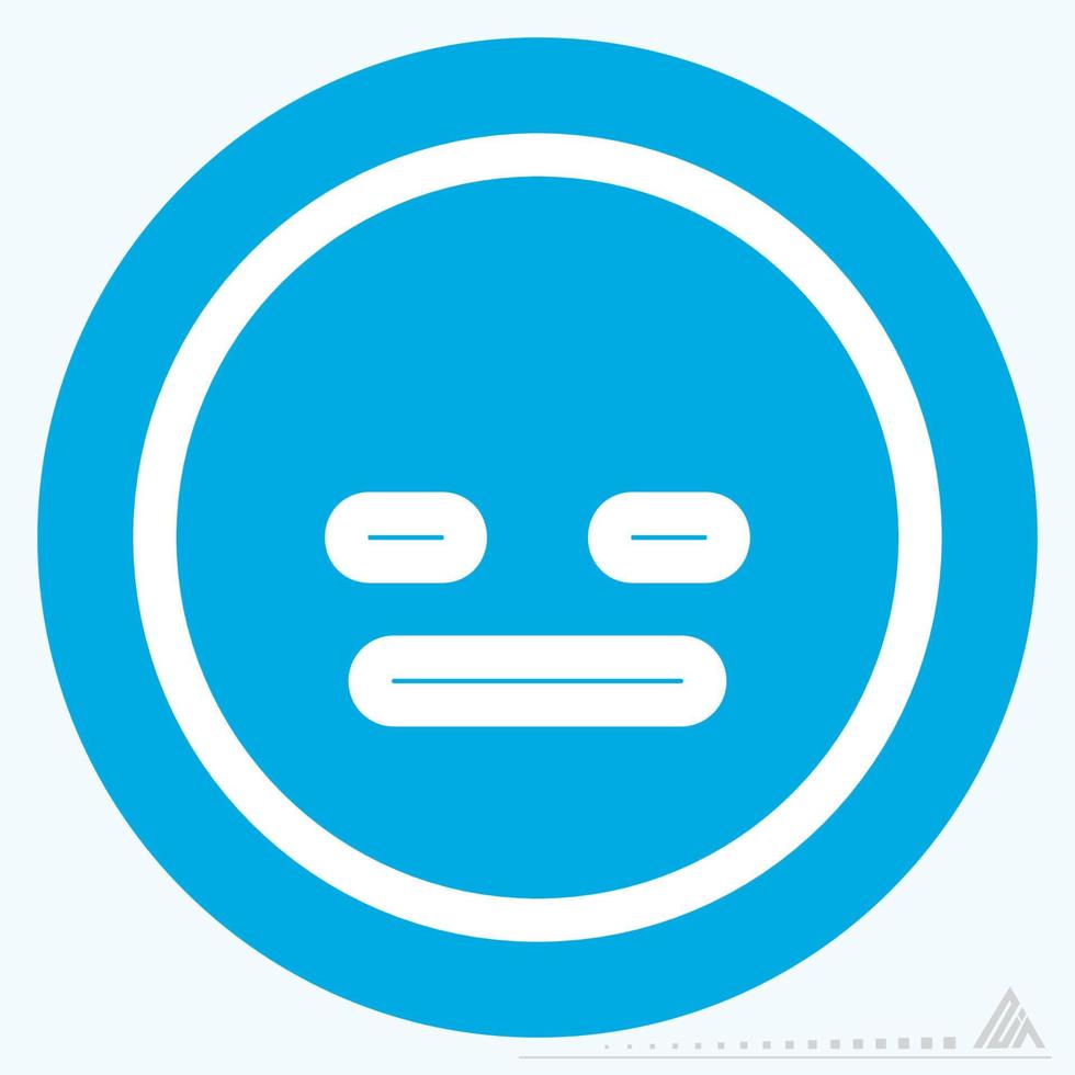 Icon Emoticon Straight Face - Blue Eyes Style vector