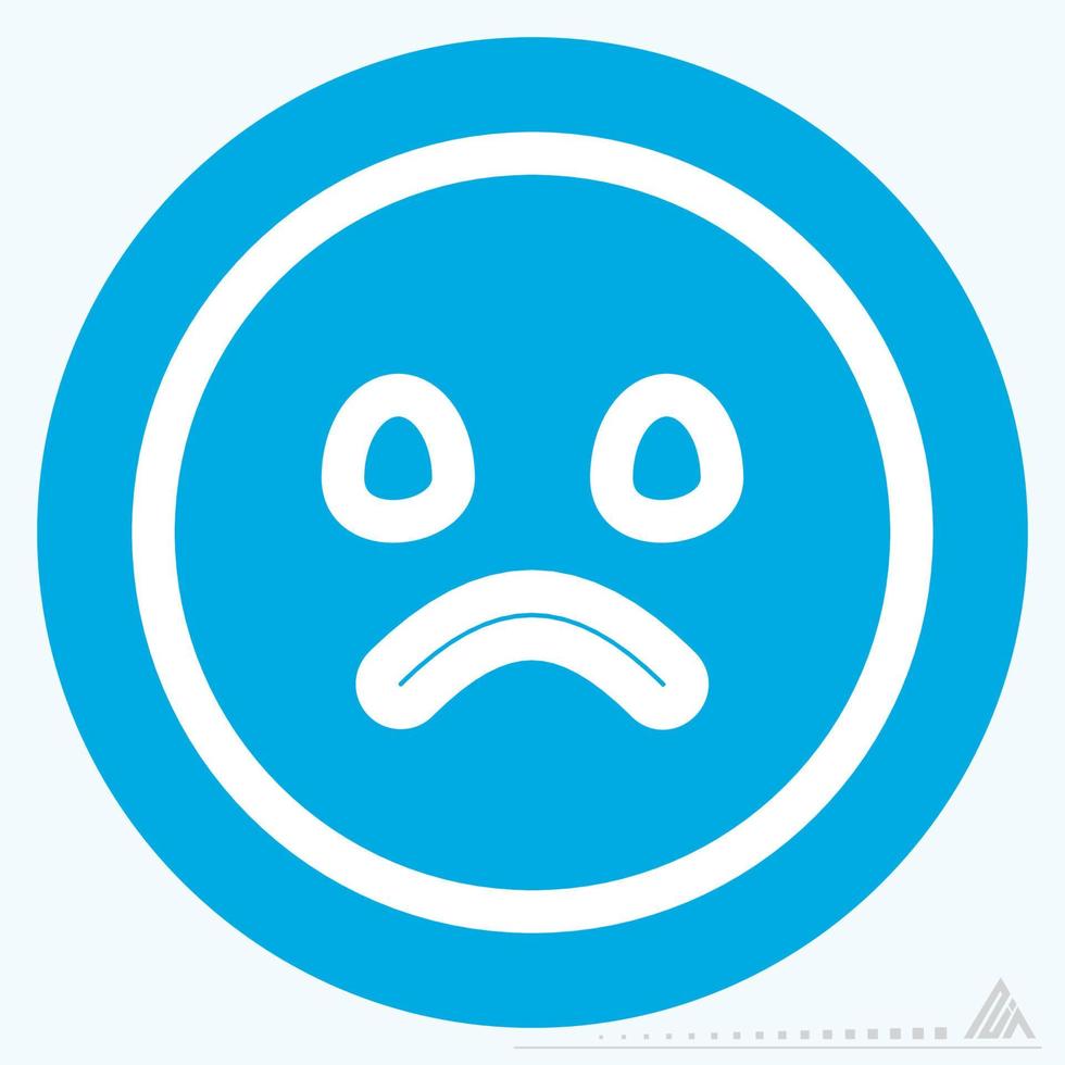 Icon Emoticon Sad 2 - Blue Eyes Style vector