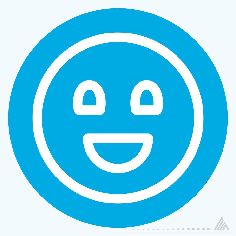 Icon Emoticon Happy - Blue Eyes Style vector