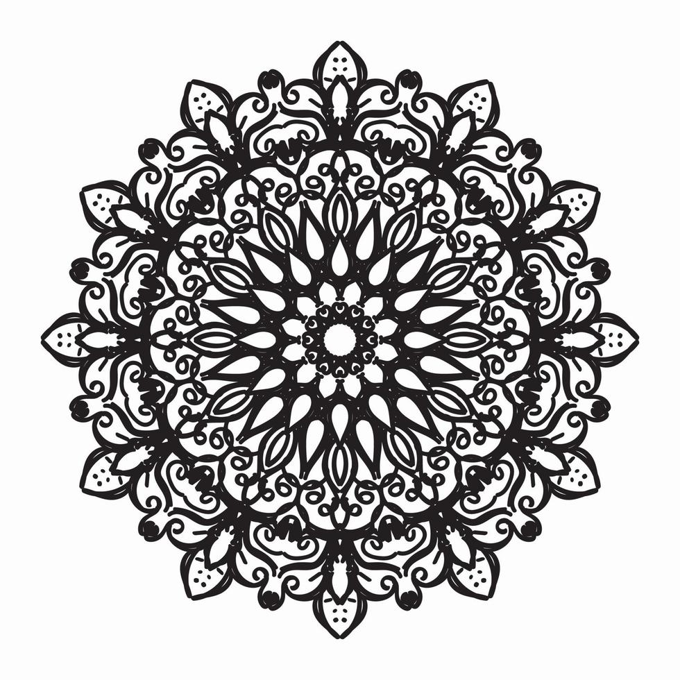 patrón en forma de mandala para henna, mehndi, tatuaje, decoración. decoración decorativa en estilo étnico oriental. alquitrán de la página del libro. vector