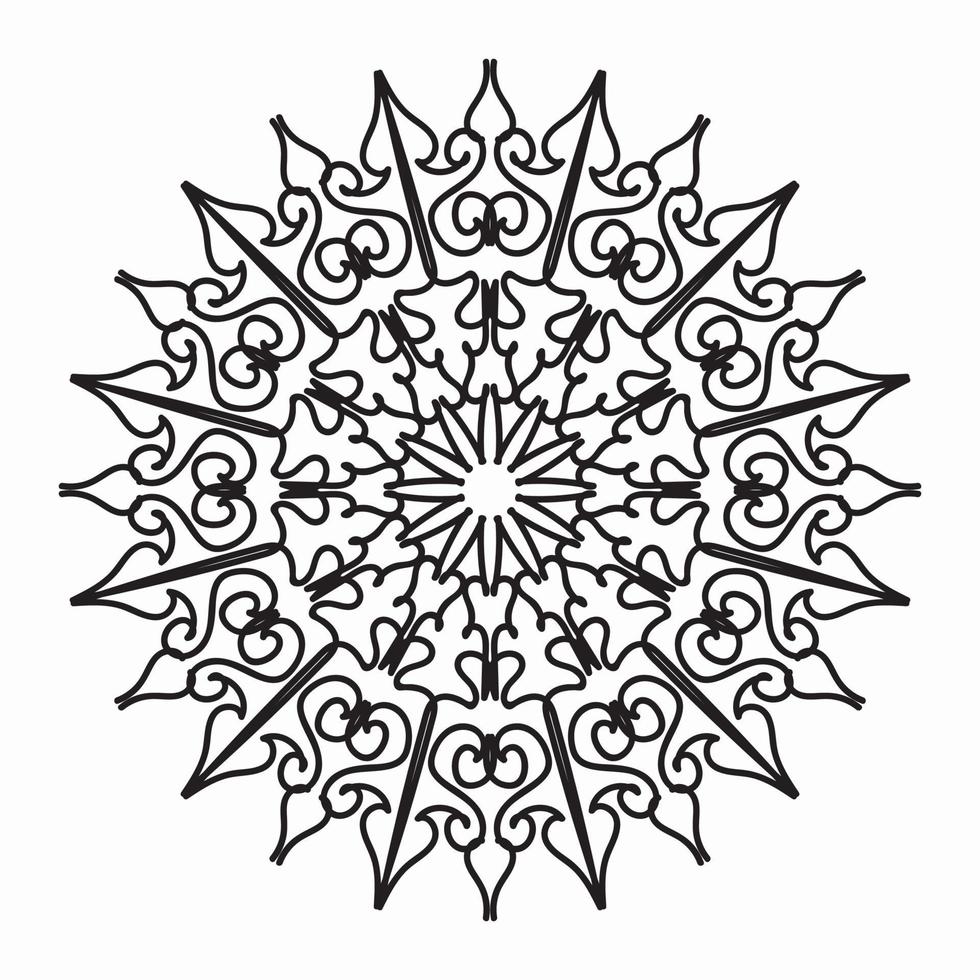 patrón en forma de mandala para henna, mehndi, tatuaje, decoración. decoración decorativa en estilo étnico oriental. alquitrán de la página del libro. vector