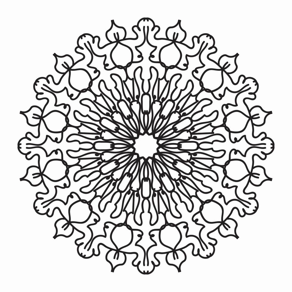 patrón en forma de mandala para henna, mehndi, tatuaje, decoración. decoración decorativa en estilo étnico oriental. alquitrán de la página del libro. vector