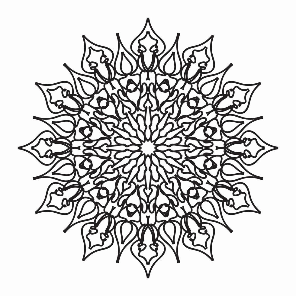 patrón en forma de mandala para henna, mehndi, tatuaje, decoración. decoración decorativa en estilo étnico oriental. alquitrán de la página del libro. vector