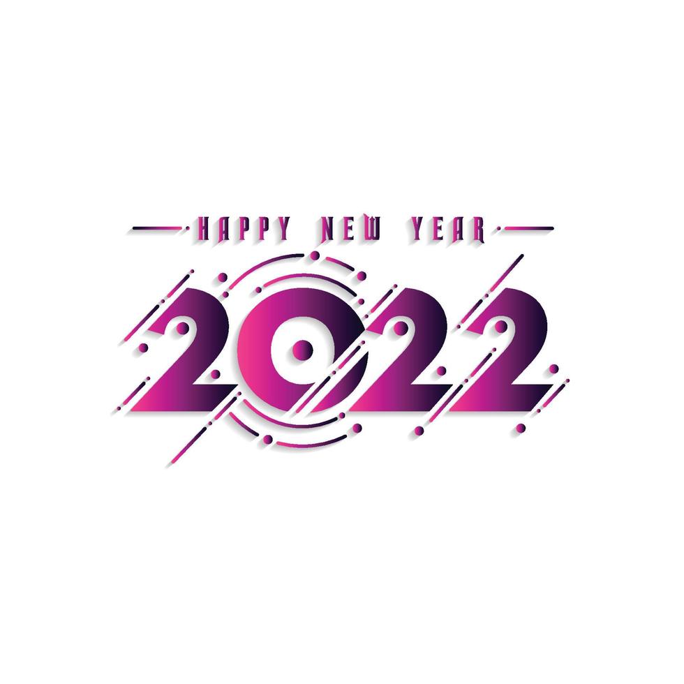 Happy New Year 2022 Lettering . Holiday Vector Illustration.