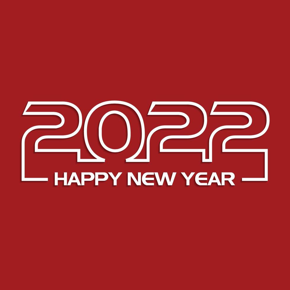 Happy New Year 2022 Lettering . Holiday Vector Illustration.