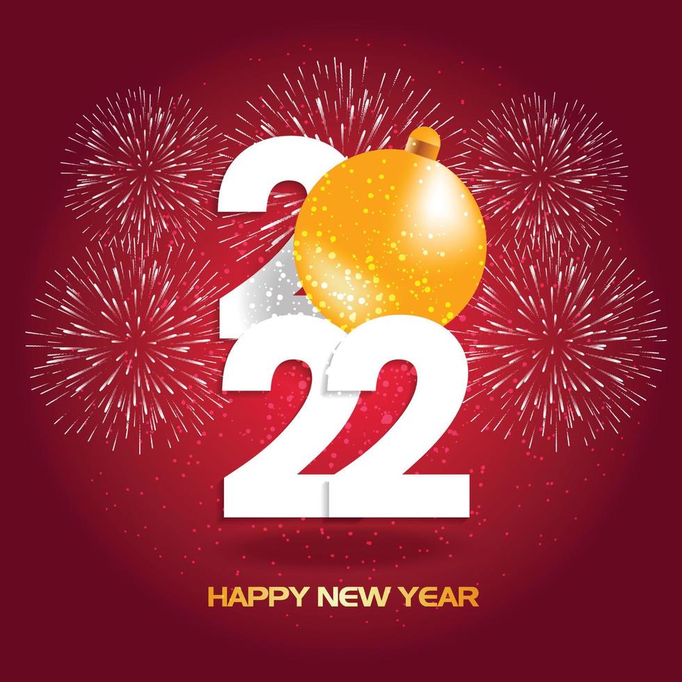 Happy New Year 2022 Lettering . Holiday Vector Illustration.