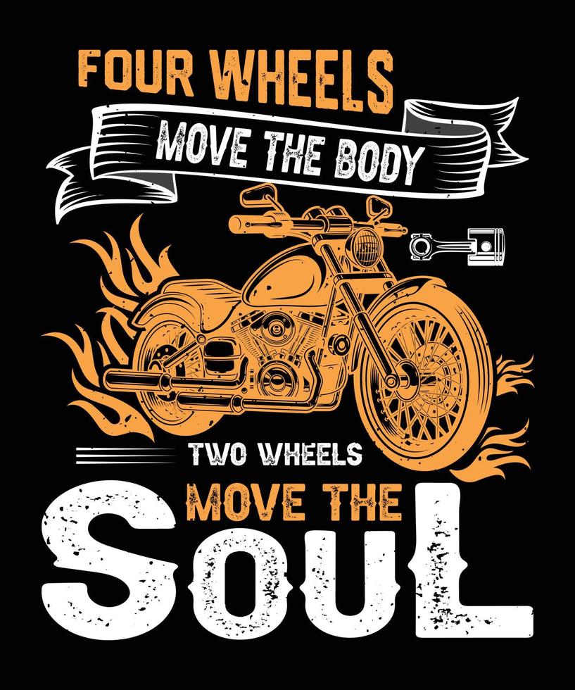 Biker T-shirt design for bike lover. Motorcycle vector with vintage style.