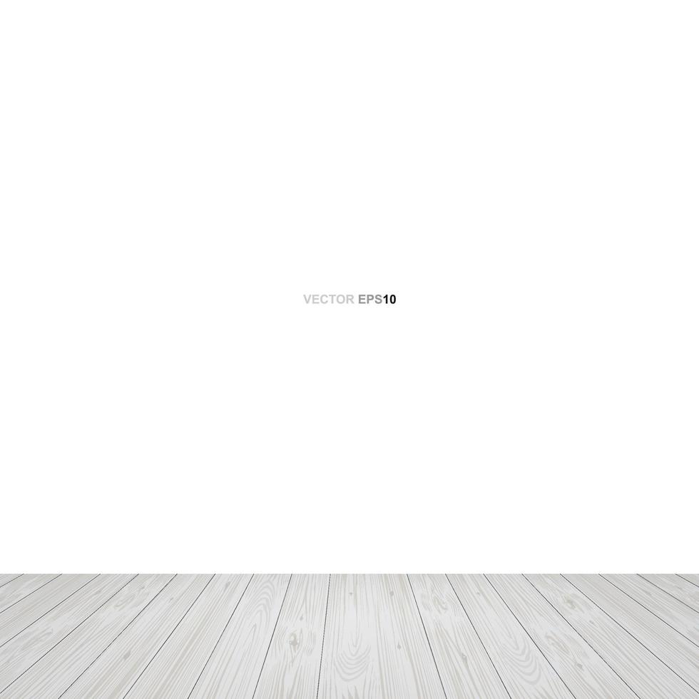 Empty wooden room space background. With wooden floor perspective pattern and white wall background. Vector. vector