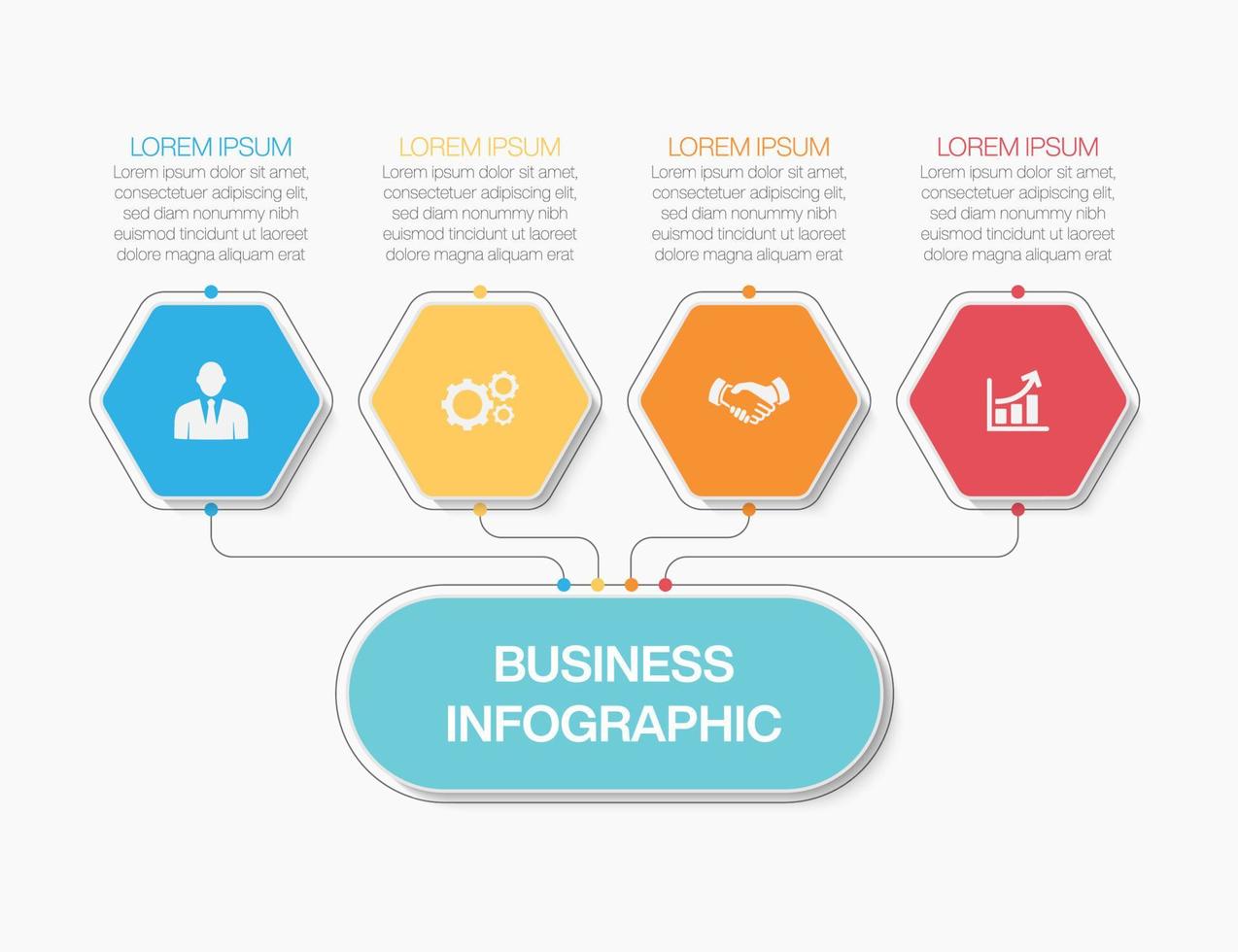 Business data visualization infographic background template vector