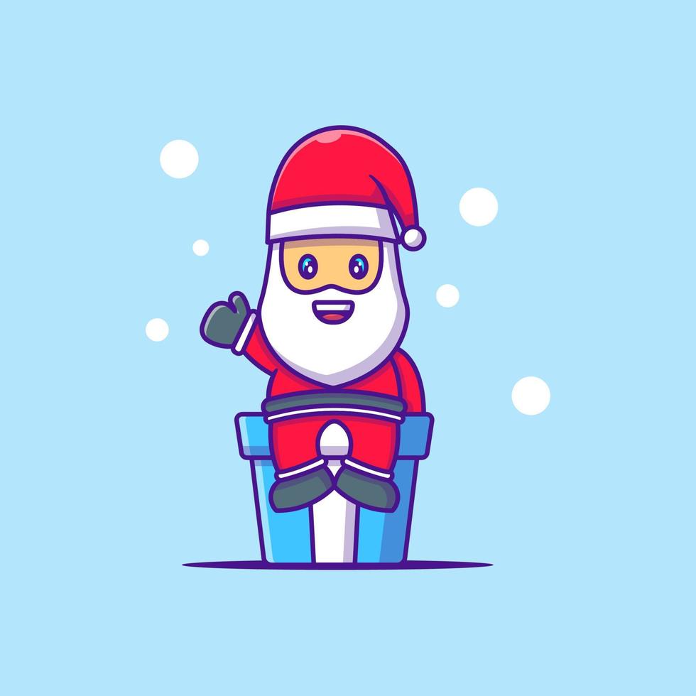 linda ilustración de santa claus para el día de navidad vector