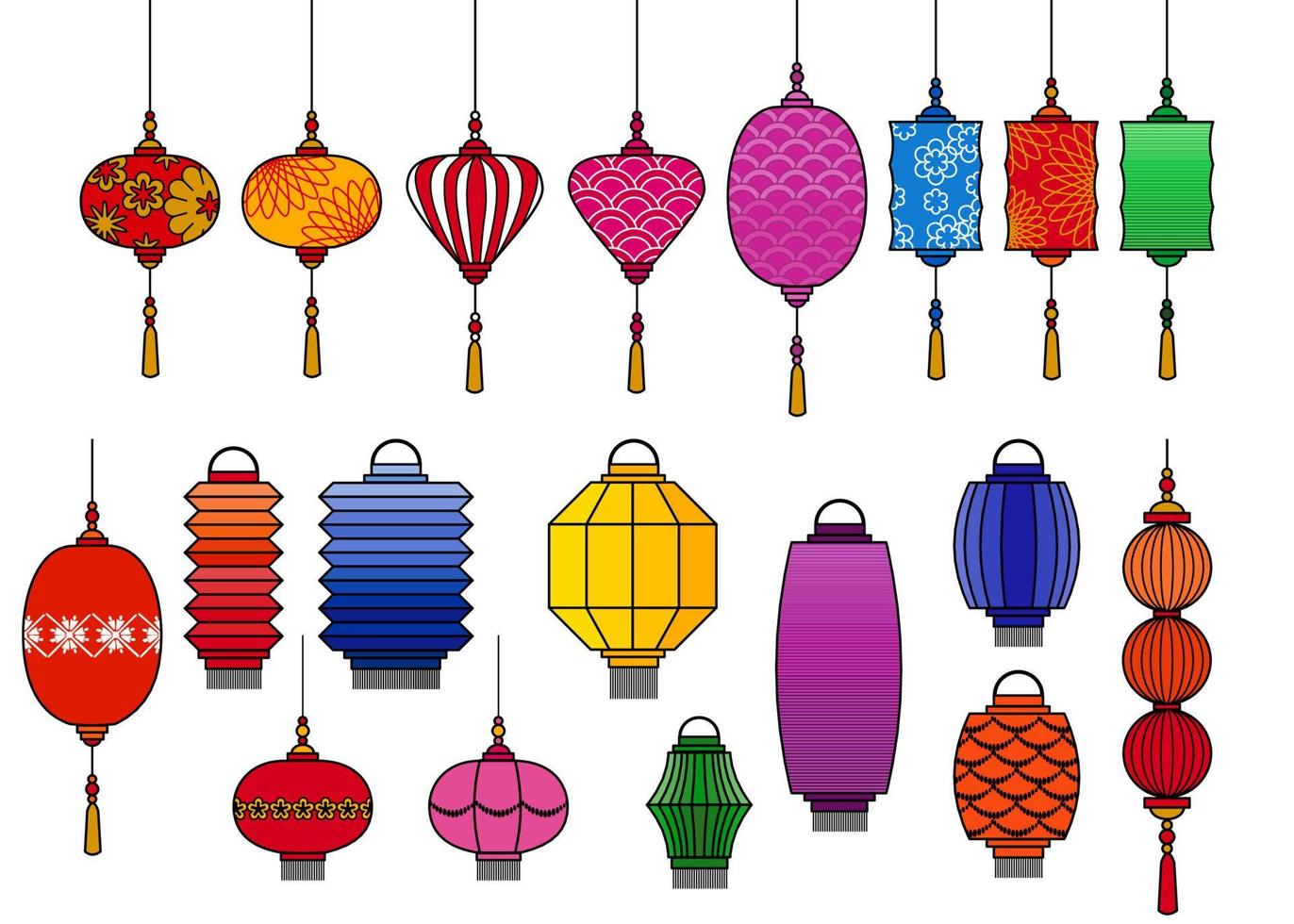 Chinese paper lanterns traditional china Vector Image