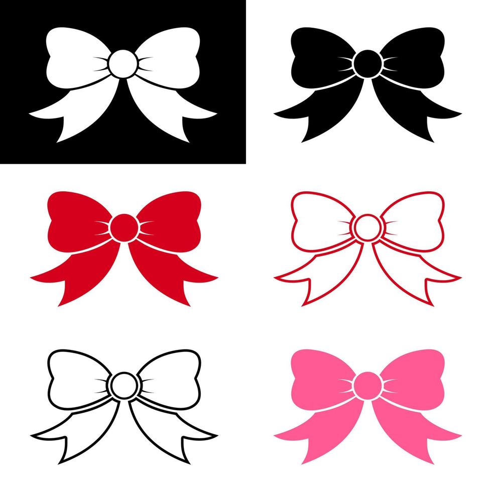 A set of BOW icon isolated on white background. Cute icons for decorating. vector