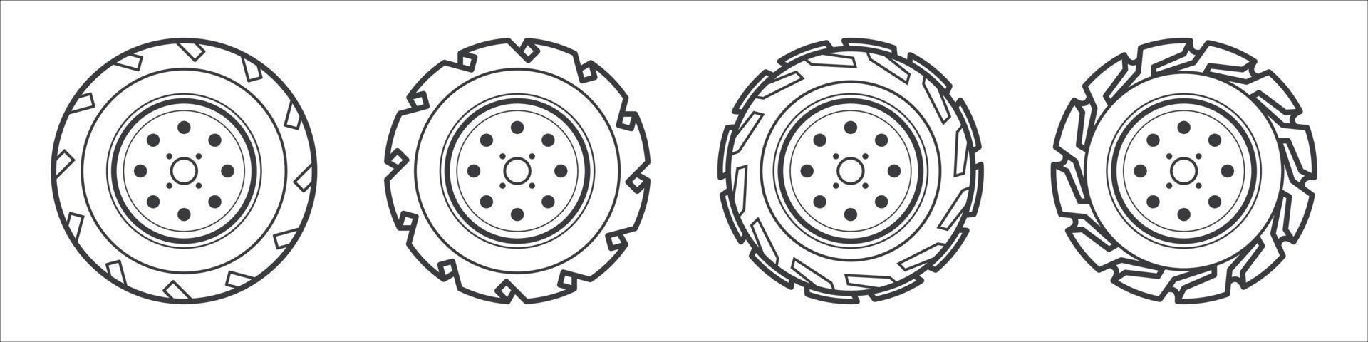Car wheels icons set vector