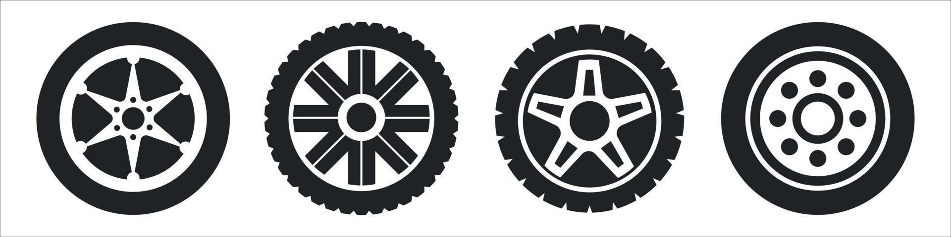 car wheels set vector