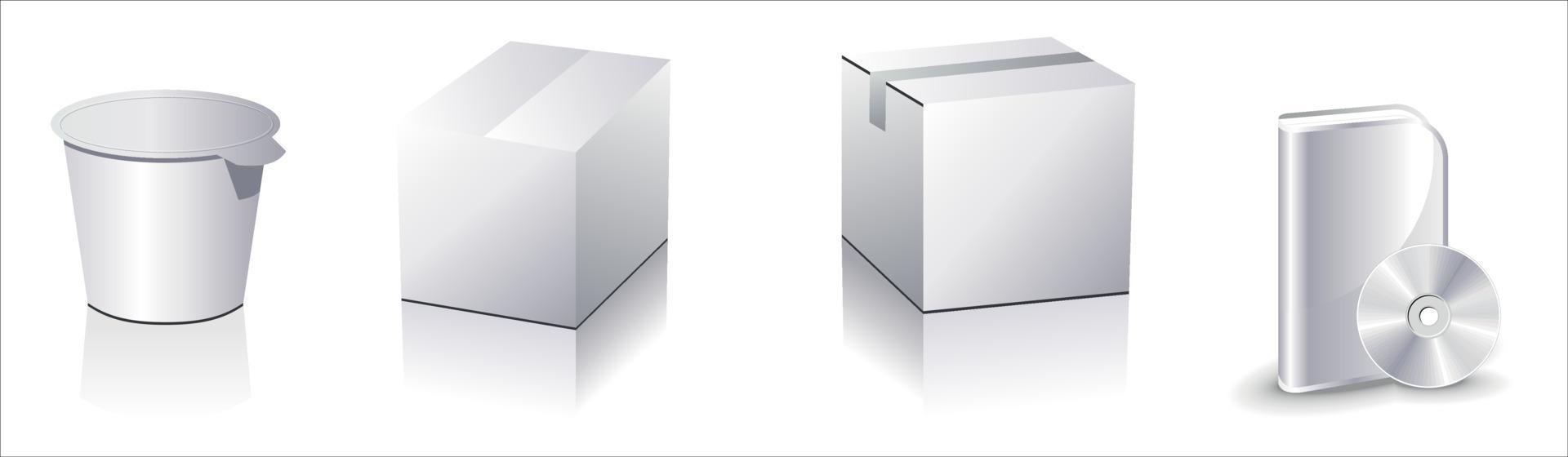 Blank packaging templates collection vector