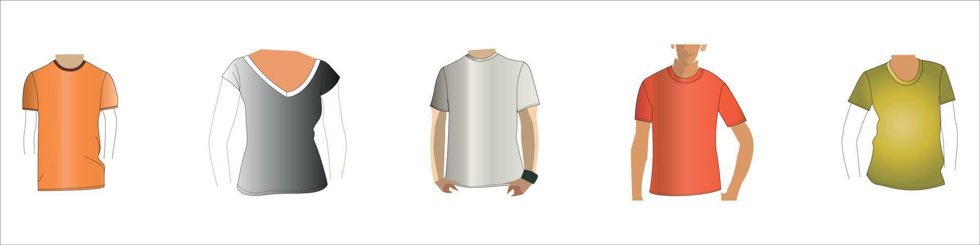 Colorful t-shirts template vector