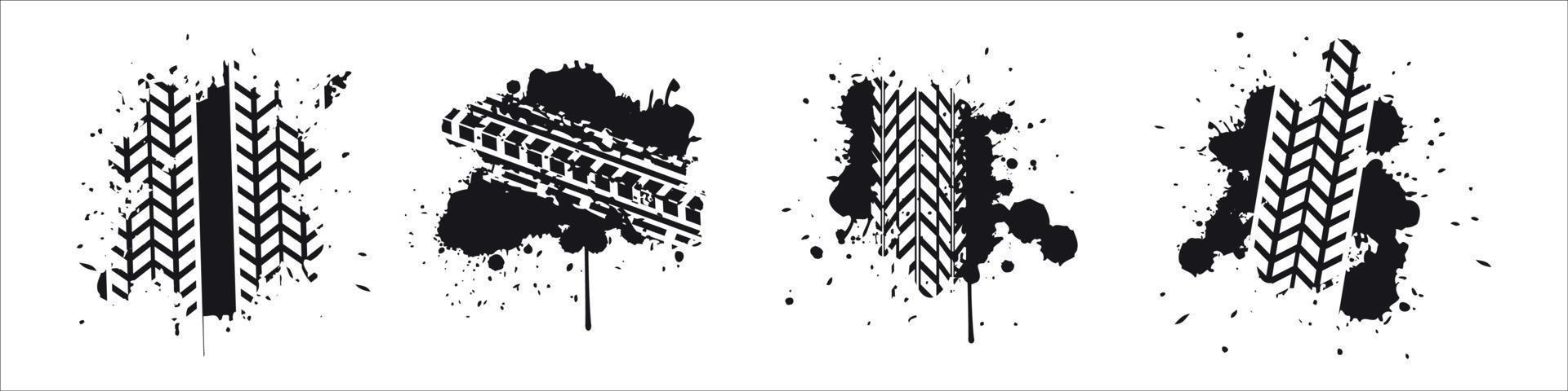 Black tyre tracks vector