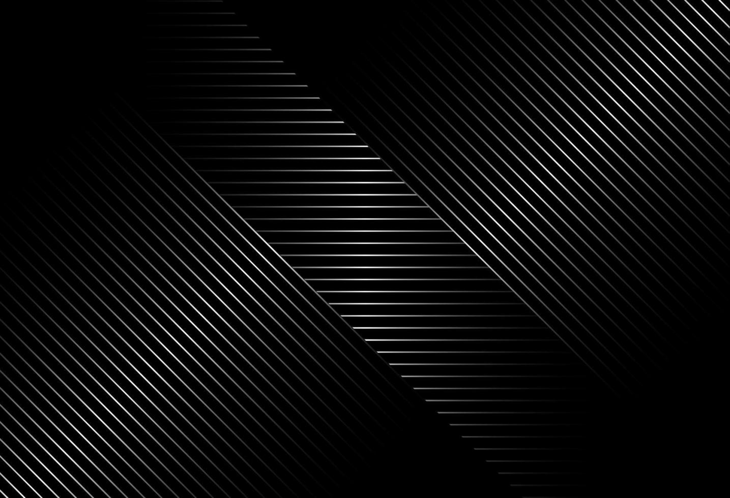 Fondo negro abstracto con líneas diagonales, diseño de patrón de línea retro vector degradado. gráfico monocromático.