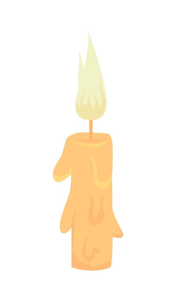 Lit candle semi flat color vector item