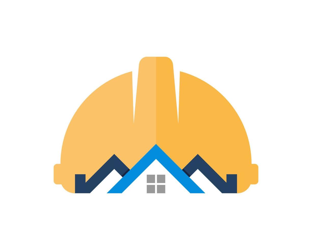 Safety helmet with modern house inside vector
