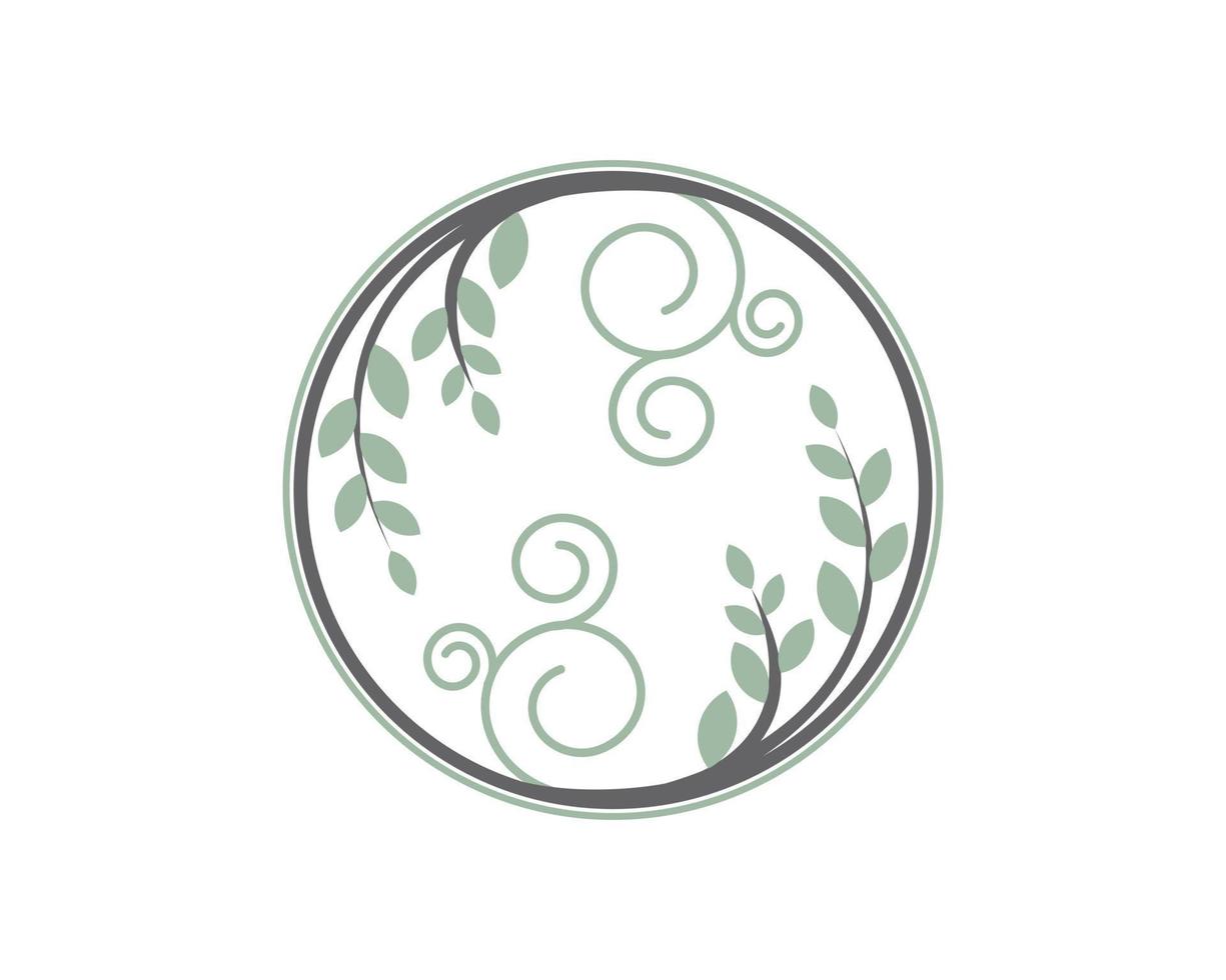 Floral ornament in a circle shape vector