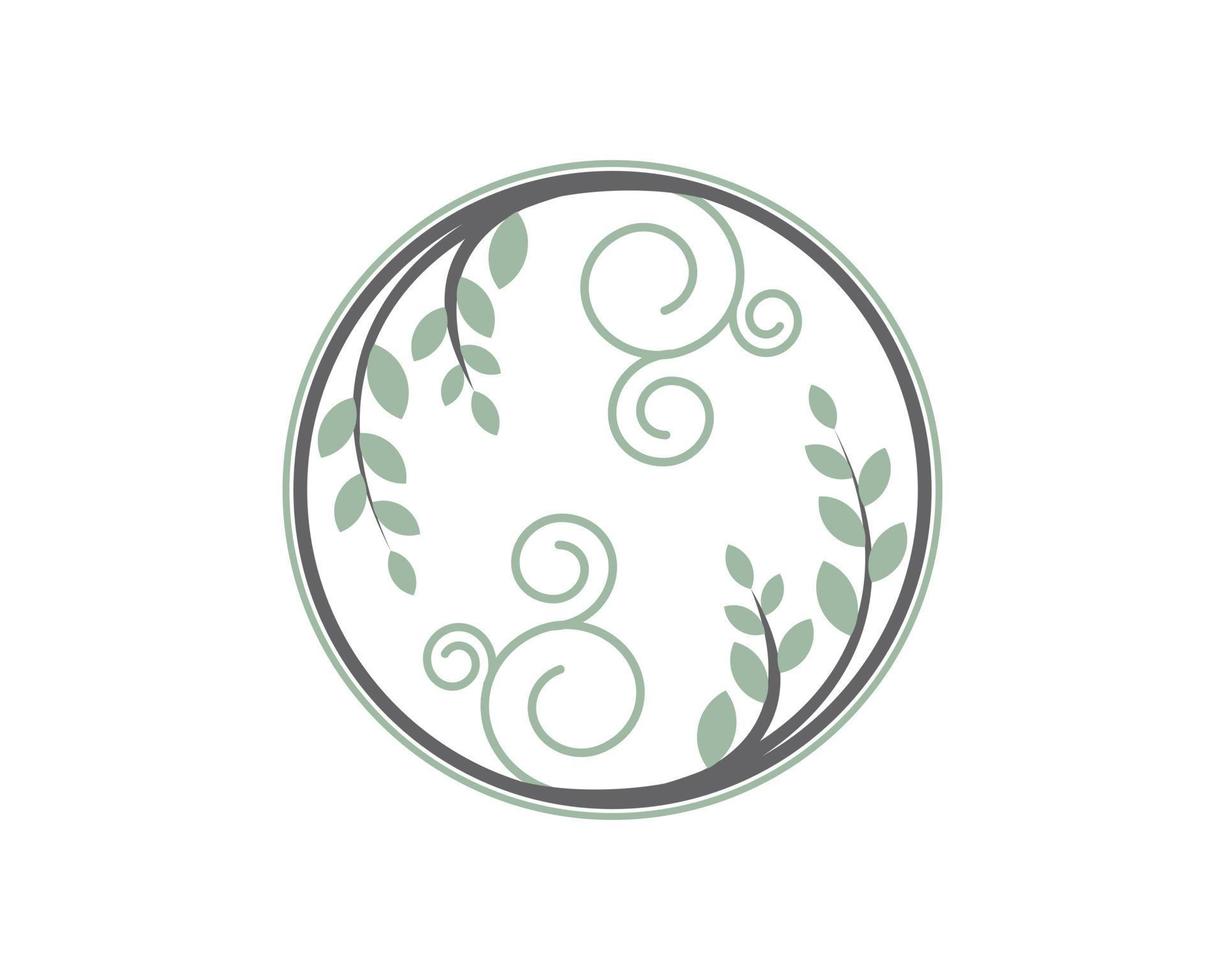 Floral ornament in a circle shape vector