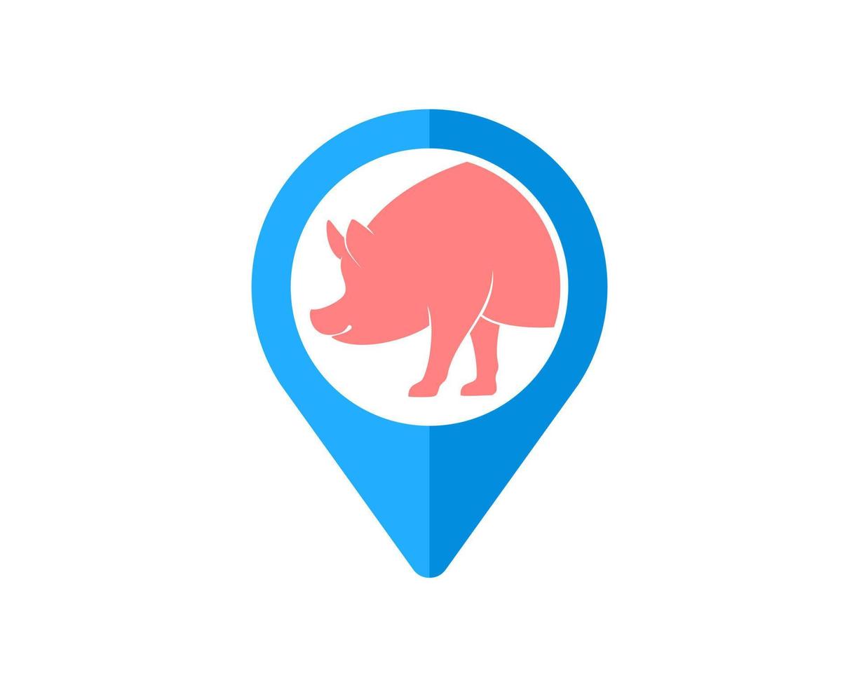 Pin location with pig inside vector