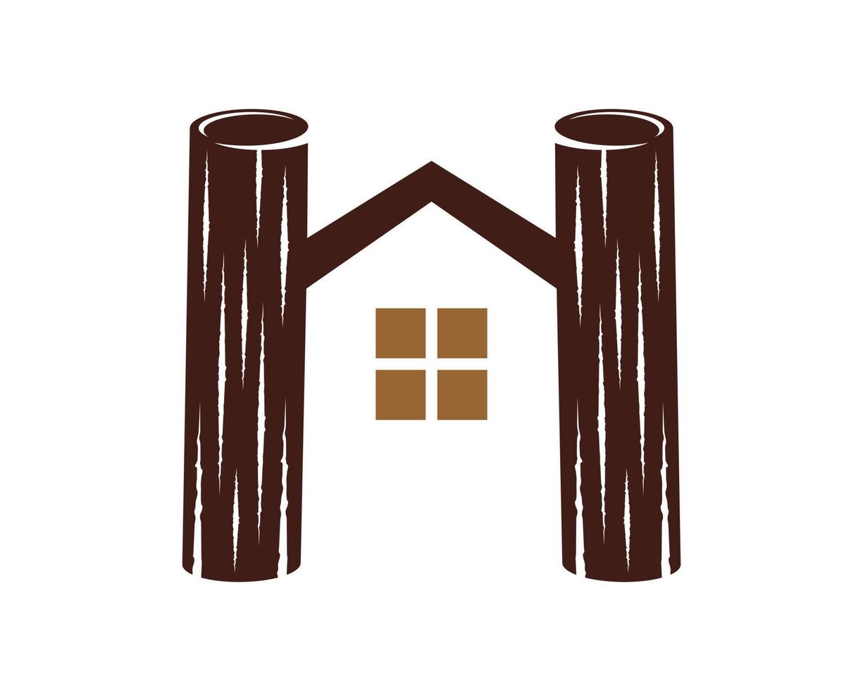 dos maderas forman una casa vector