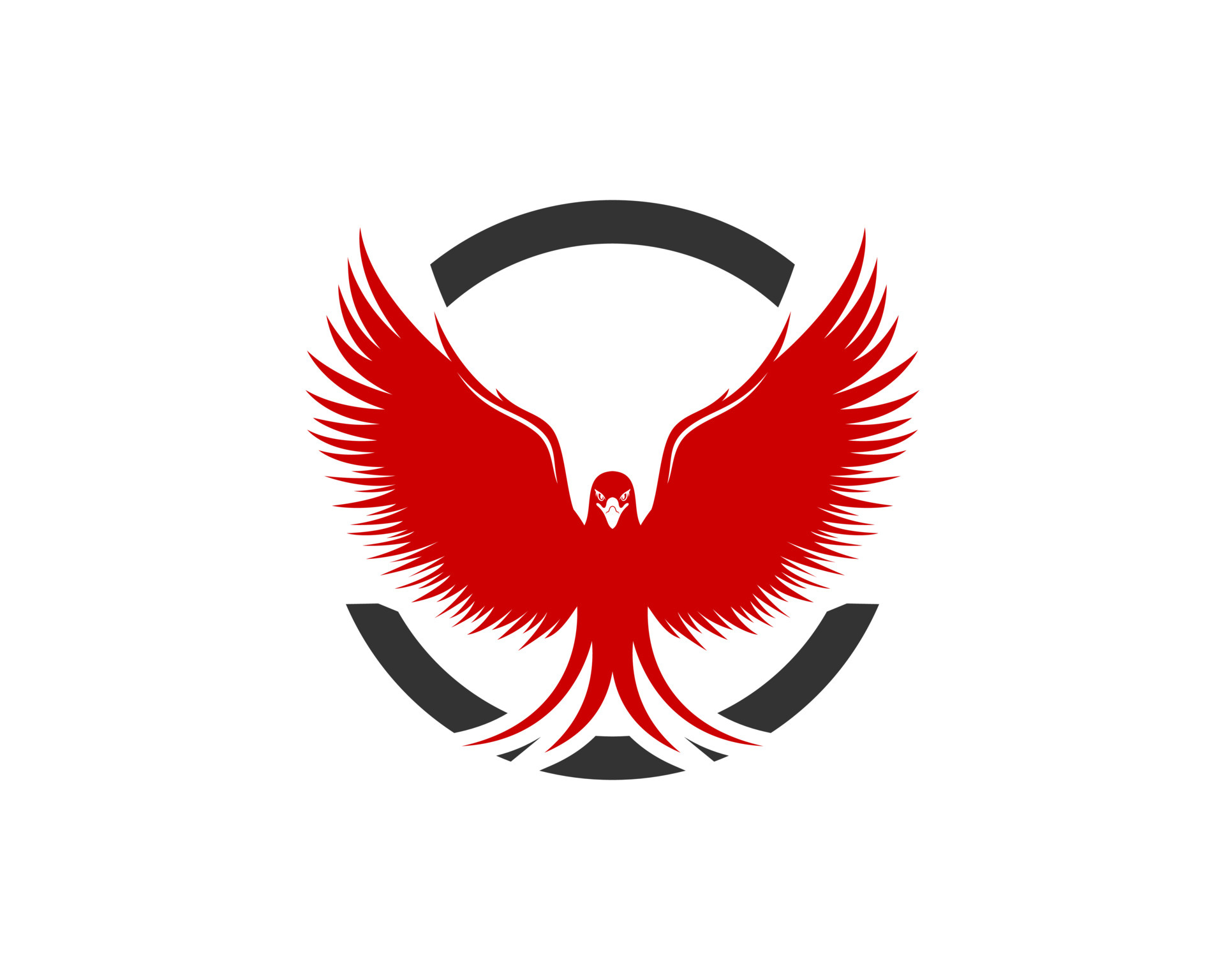 Abstract circle shape with flying eagle inside 4991773 Vector Art at