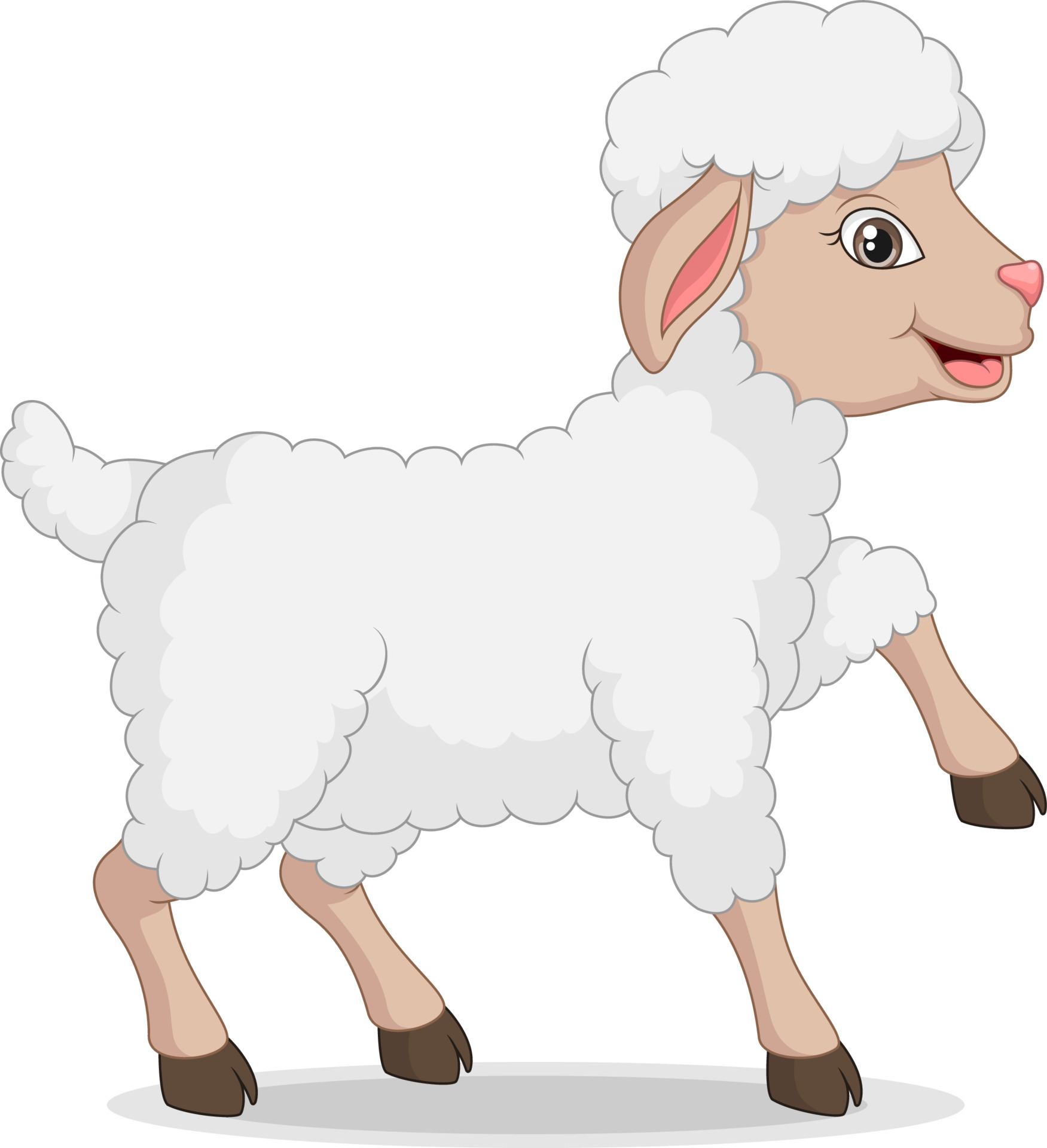 Cute Baby Lamb Cartoon On White Background 4991847 Vector Art At Vecteezy