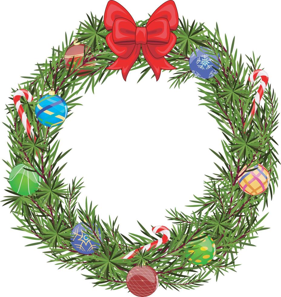Christmas wreath isolated on white background vector