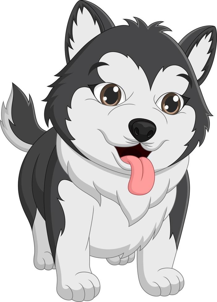 Cute baby dog cartoon on white background vector