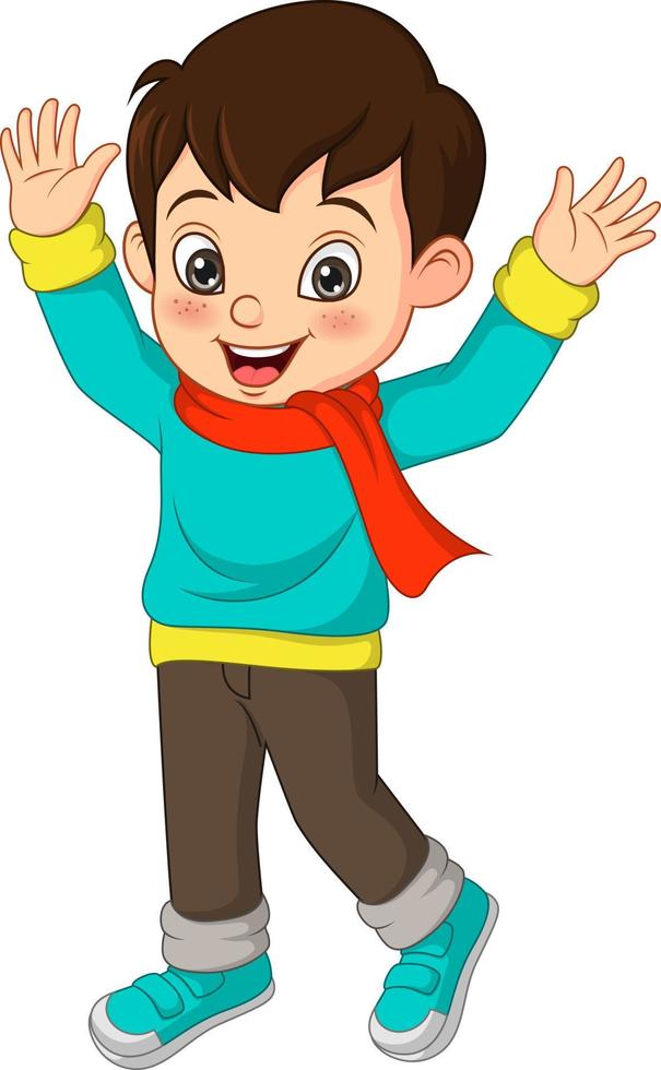 Cute little boy in warm sweater vector