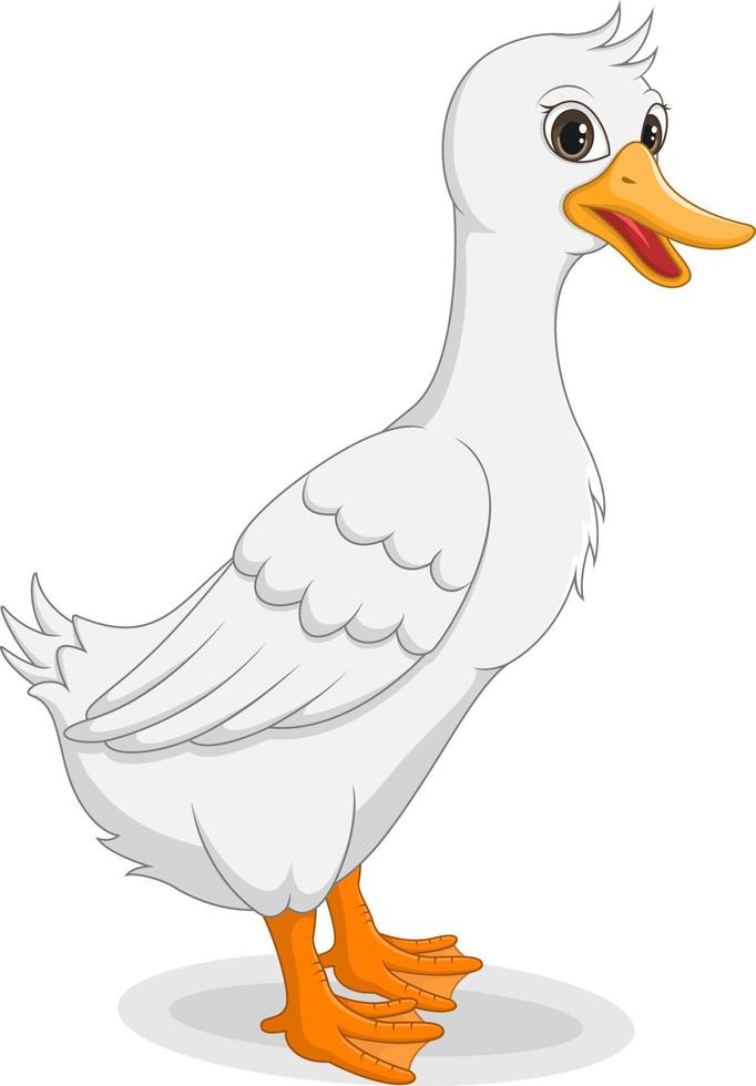 Cartoon funny goose isolated on white background vector