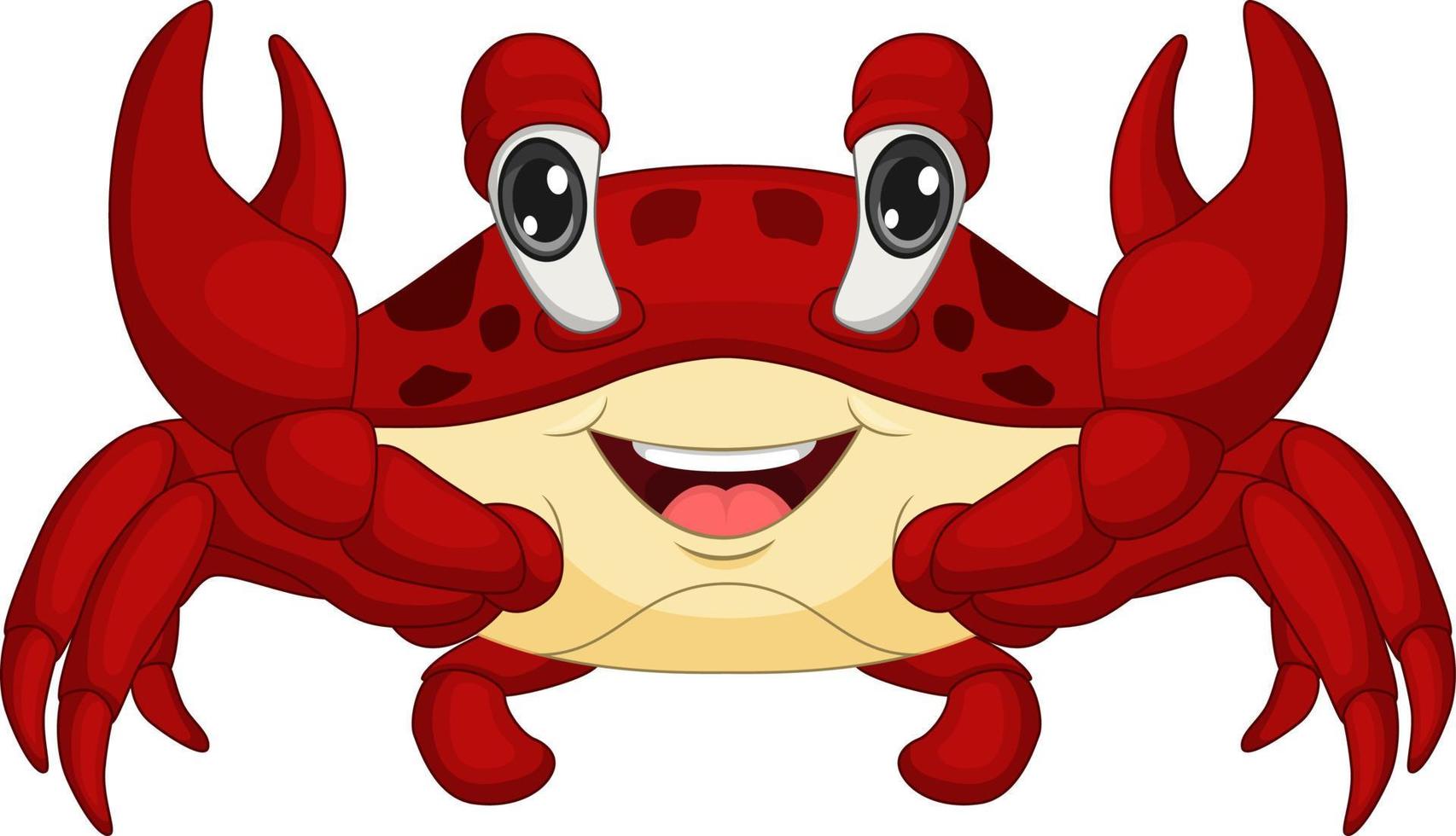 Cartoon happy crab isolated on white background vector