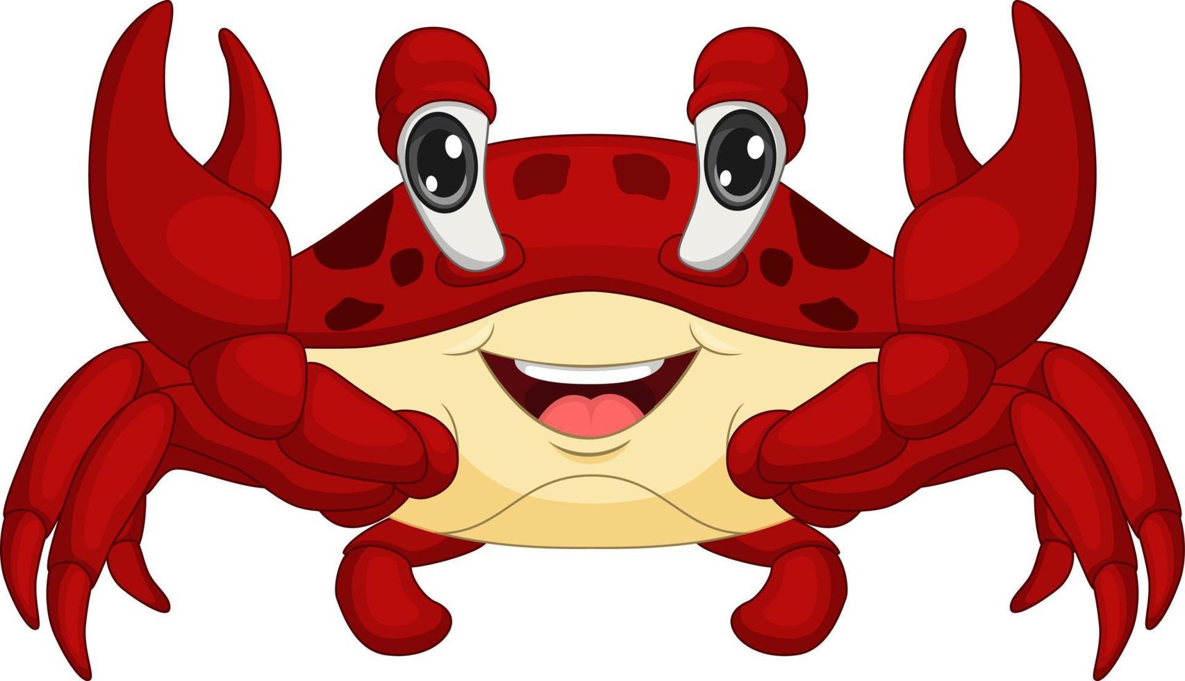 Cartoon happy crab isolated on white background vector