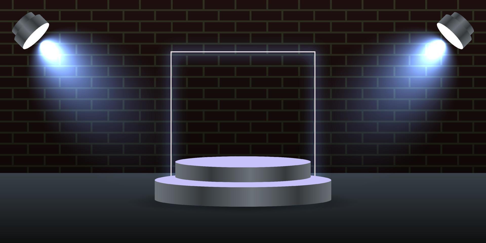 Podium background with lights illustration template design vector